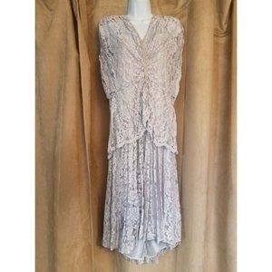 Beautiful Vintage Pale Lavender Sparkle Evening Gown Lace Pat Richards Size 8